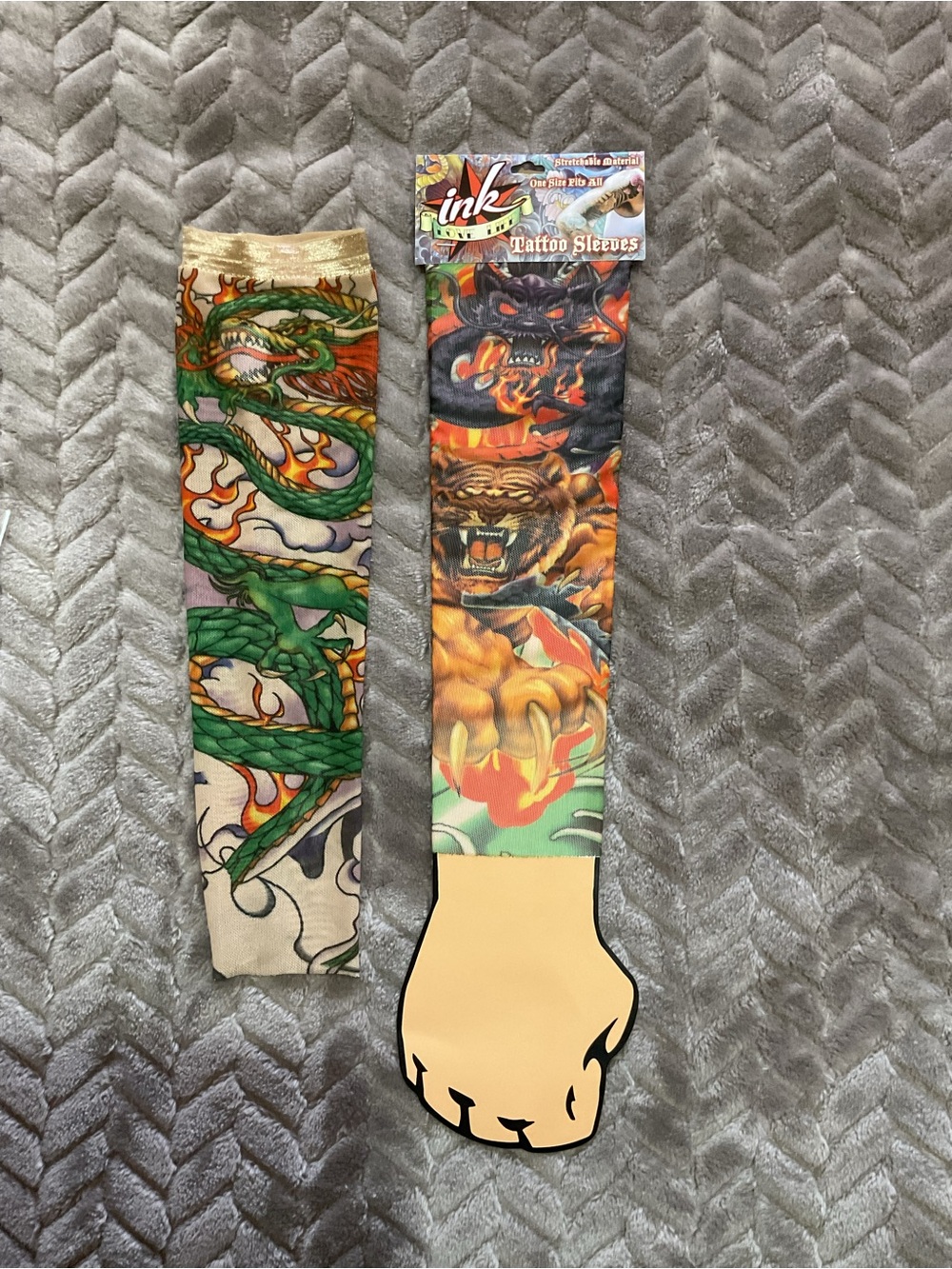 Tattoo Sleeve - (1) Green Dragon & (1) Tiger Designs